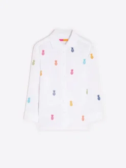 Vilagallo Poline Shirt With Embroidered Pineapples