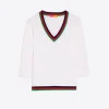 Vilagallo V-Neck Knit Jumper White