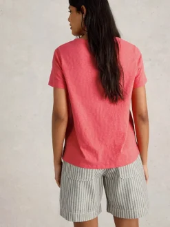White Stuff Abbie Tee Mid Coral