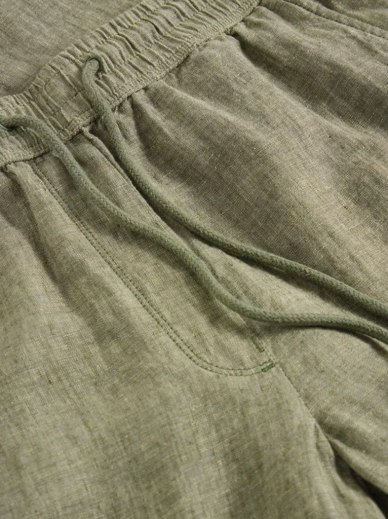 White Stuff Belle Linen Wide Leg Trouser Mid Green