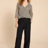White Stuff Belle Wide Leg Trouser Pure Black