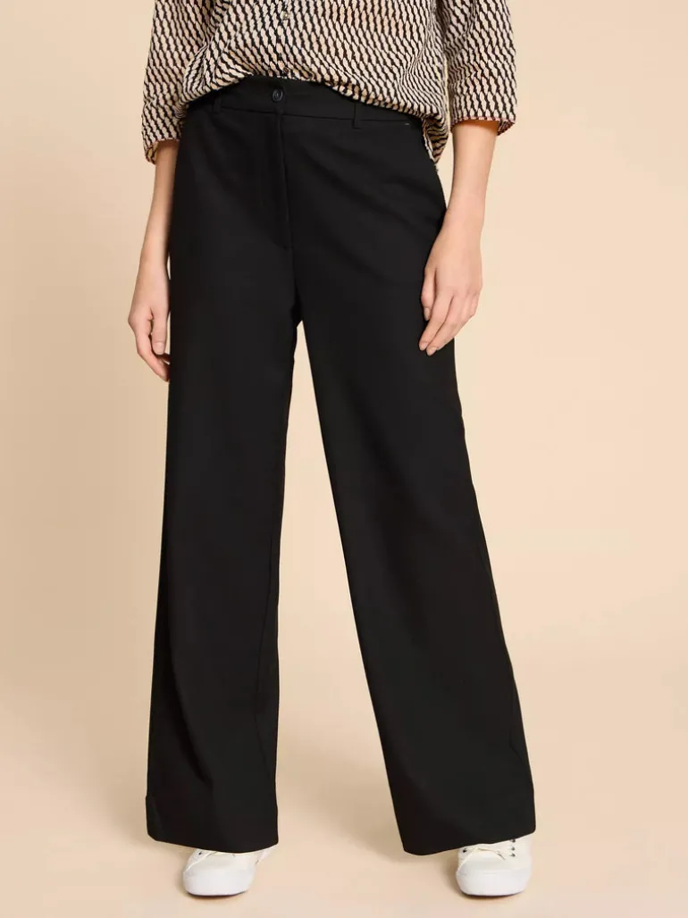White Stuff Belle Wide Leg Trouser Pure Black