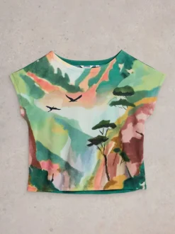 White Stuff Canyon Woven Mix Tee
