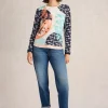 White Stuff Clara Long Sleeve Tee Blue Print