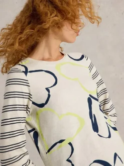 White Stuff Clara Long Sleeve Tee Nat Print