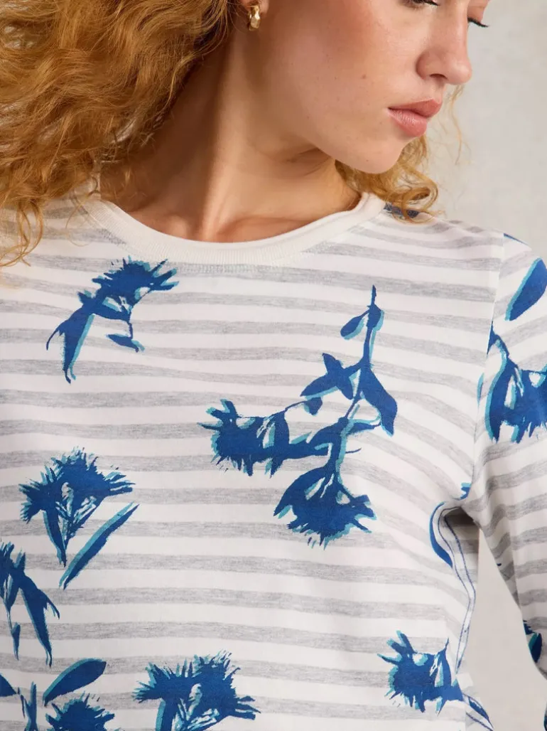 White Stuff Clara Long Sleeve Tee Nat MLT
