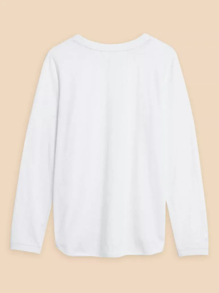 White Stuff Clara Long Sleeve Tee Bril White
