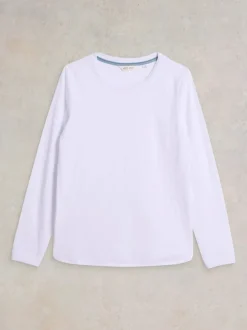 White Stuff Clara Long Sleeve Tee Bril White