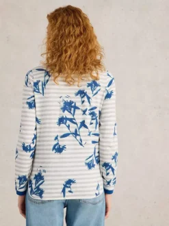 White Stuff Clara Long Sleeve Tee Nat MLT