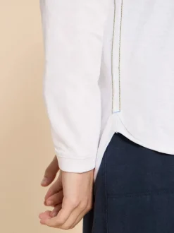 White Stuff Clara Long Sleeve Tee Bril White