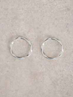 White Stuff Cynthia Round Earrings Silver
