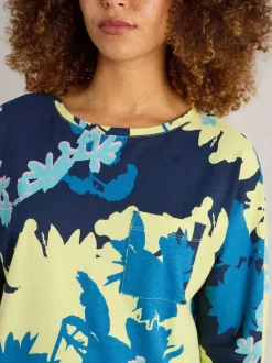 White Stuff Demi Dolman Top Yellow Print