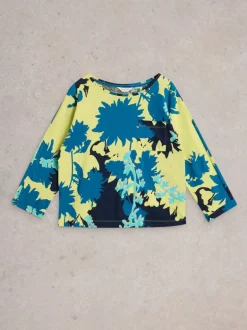 White Stuff Demi Dolman Top Yellow Print