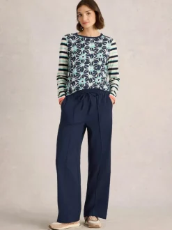 White Stuff Freda Wide Leg Trouser Navy