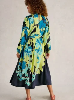 White Stuff Freya Midi Dress Green Print