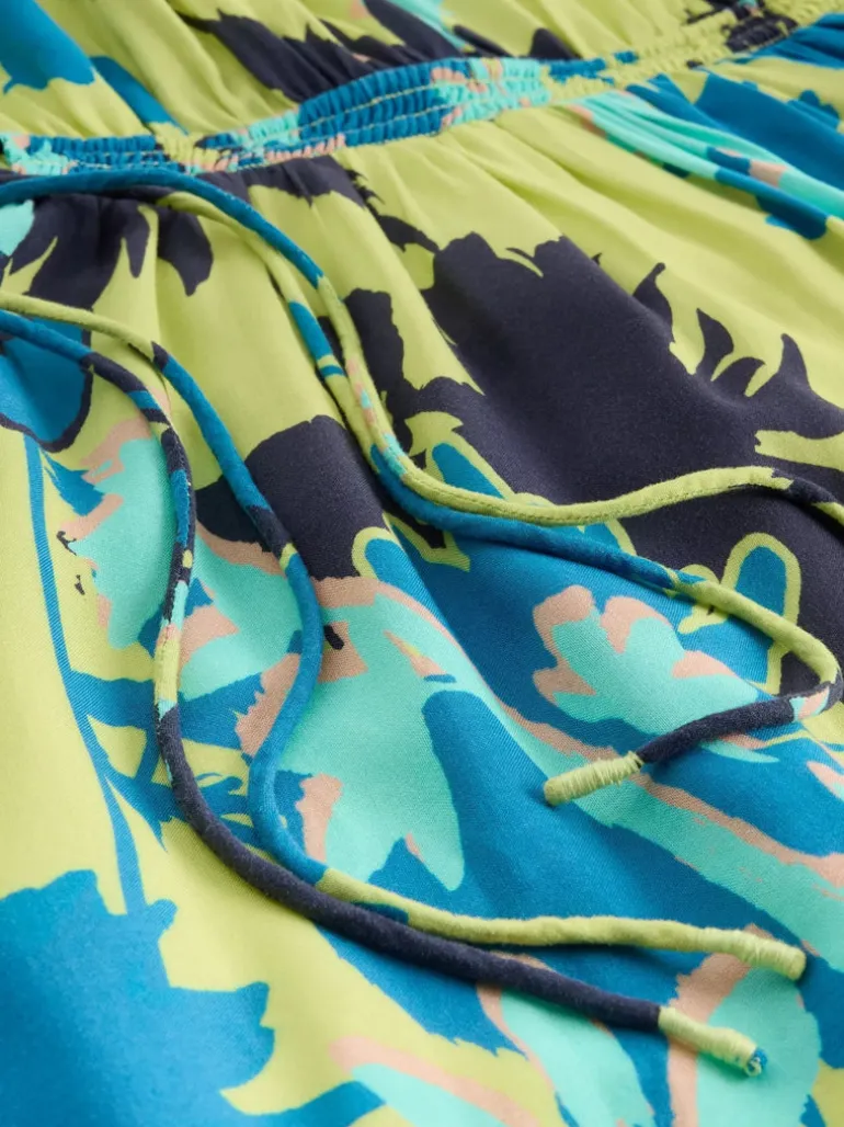 White Stuff Freya Midi Dress Green Print