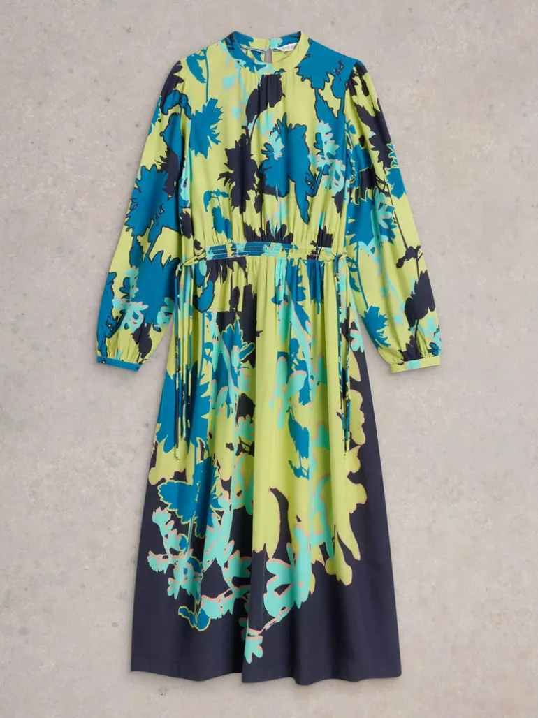 White Stuff Freya Midi Dress Green Print