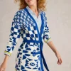 White Stuff Geo Mix Knit Cardi Blue MLT