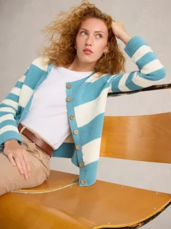 White Stuff Jana Cardi in Turquoise Blue