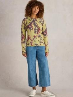 White Stuff Jodie Knit Jumper Yellow Print