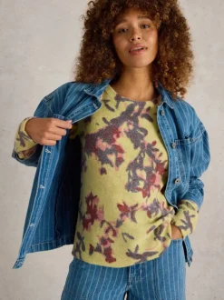 White Stuff Jodie Knit Jumper Yellow Print
