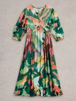 White Stuff Lucy Midi Dress Green MLT