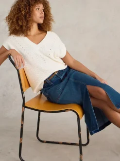 White Stuff Maren Mid Denim Midi Skirt