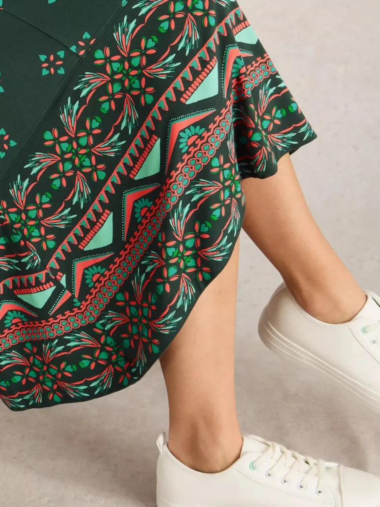 White Stuff Millie Jersey Dress Green Print