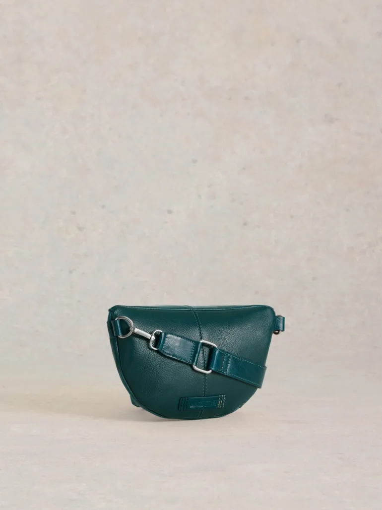 White Stuff Mini Sebby Leather Sling Bag Mid Teal