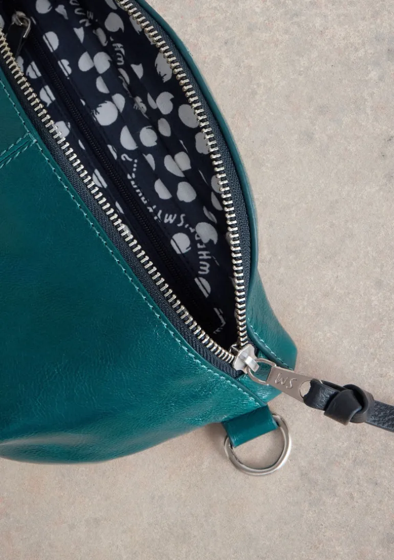 White Stuff Mini Sebby Leather Sling Bag Mid Teal