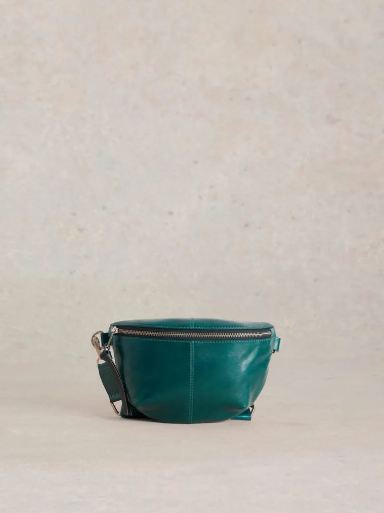 White Stuff Mini Sebby Leather Sling Bag Mid Teal