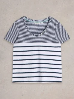 White Stuff Nadia Short Sleeve Tee Navy Multi