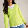 White Stuff Naria Jumper Bright Lime Yellow