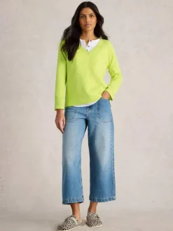 White Stuff Naria Jumper Bright Lime Yellow