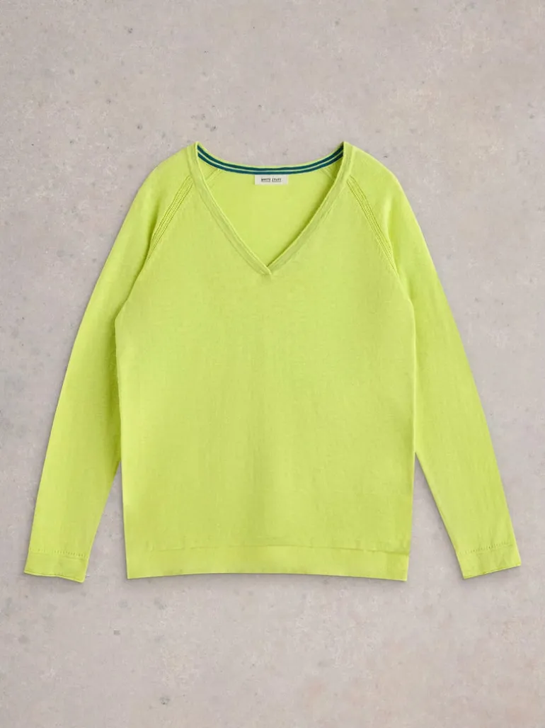 White Stuff Naria Jumper Bright Lime Yellow