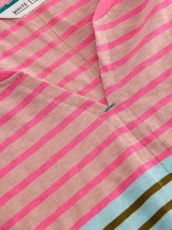 White Stuff Nelly Notch Neck Tee Pink MLT
