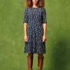 White Stuff Olivia Jersey Dress Navy Print