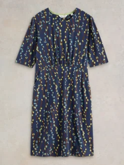 White Stuff Olivia Jersey Dress Navy Print