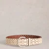 White Stuff Punch Out Floral Belt White MLT