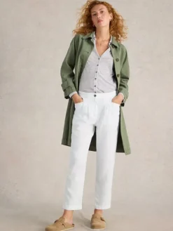 White Stuff Rowena Linen Trouser Bril White