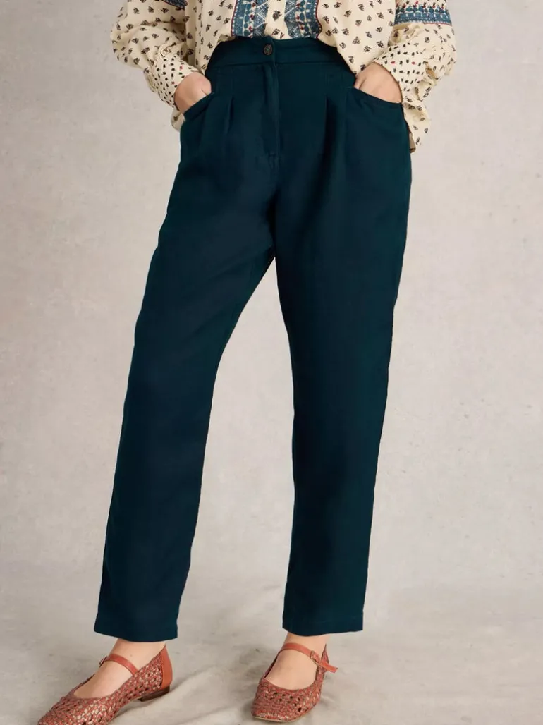 White Stuff Rowena Linen Trouser Navy