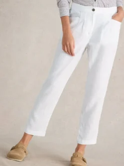 White Stuff Rowena Linen Trouser Bril White
