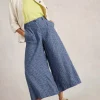 White Stuff Roxy Linen Blend Culotte Blue MLT