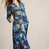 White Stuff Rua Jersey Shirt Dress Blue Print