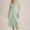 White Stuff Rua Jersey Shirt Dress Green Multi