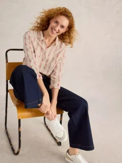 White Stuff Sophie Organic Cotton Shirt Pink MLT