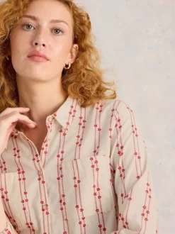 White Stuff Sophie Organic Cotton Shirt Pink MLT