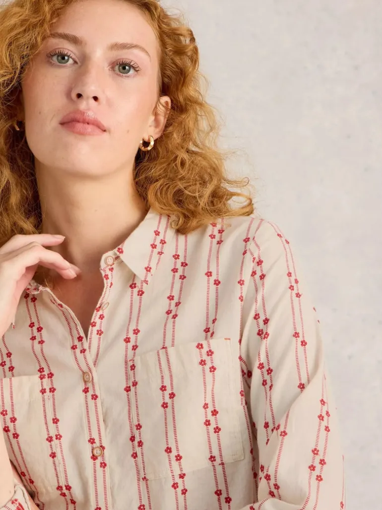 White Stuff Sophie Organic Cotton Shirt Pink MLT