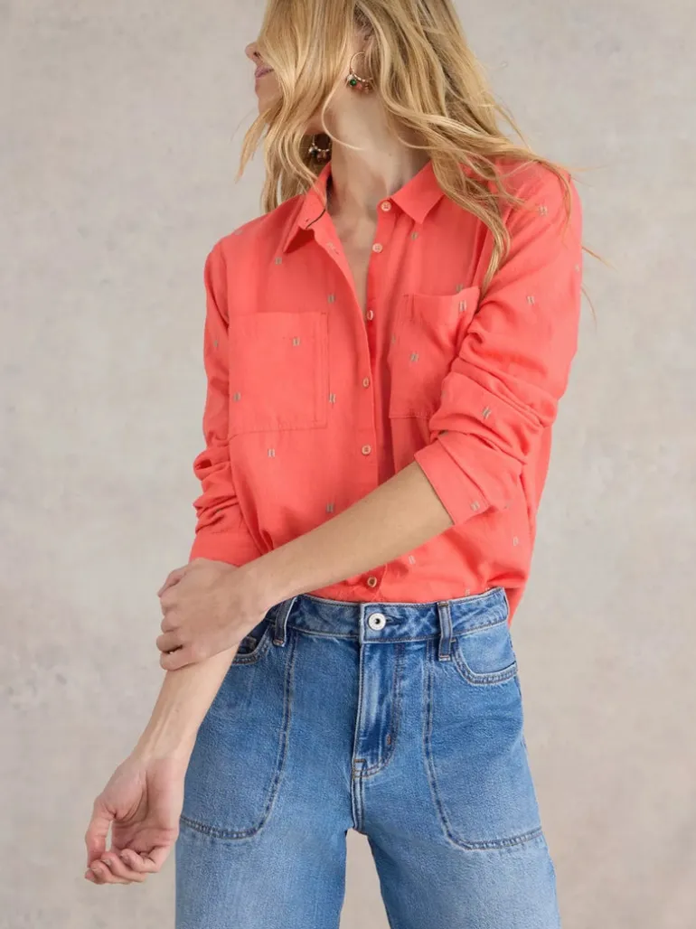 White Stuff Sophie Organic Cotton Shirt Bright Pink