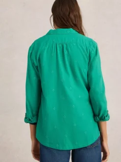 White Stuff Sophie Organic Cotton Shirt Bright Green
